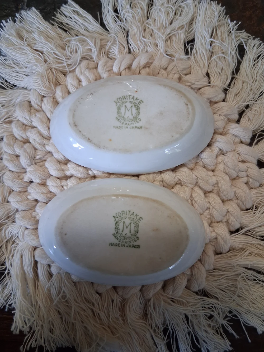Vintage Set Of 2 Noritake Lustre-glaze Trinket Dishes
